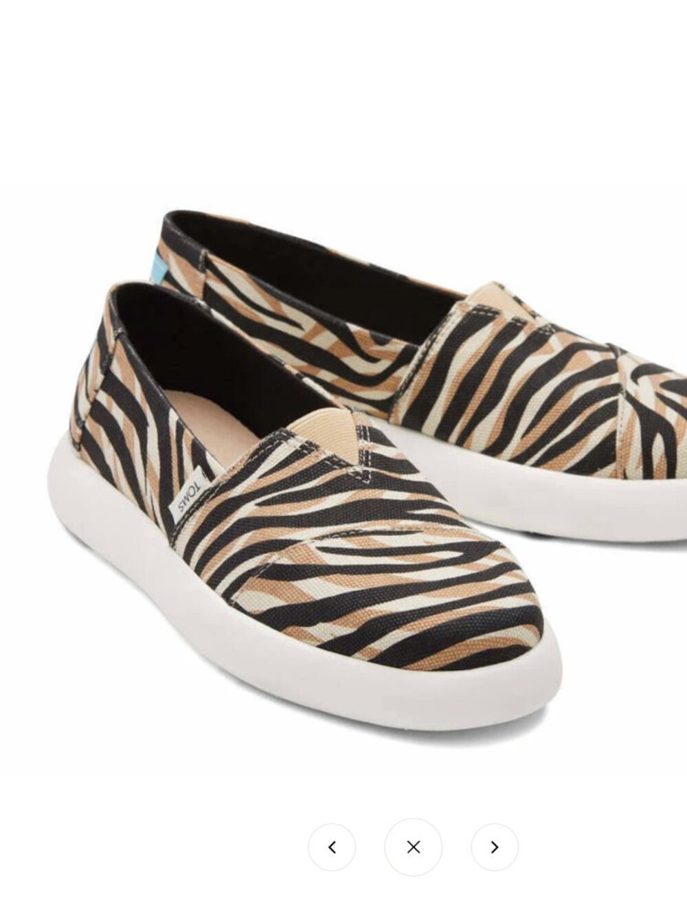Toms Natural XL Liger print Canvas Alpargata Mallow Slip-On sneaker flat 8.5 NIB